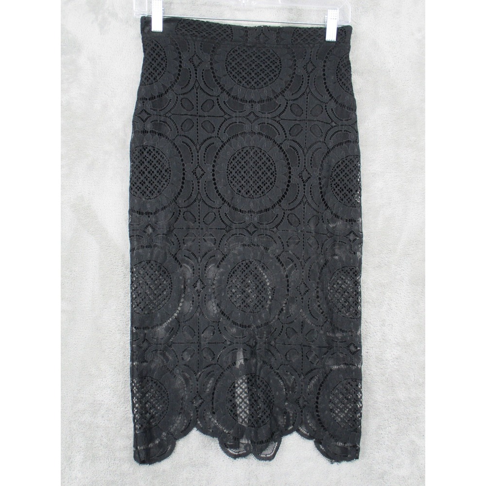 Bebe Skirt Womens 4 Lace Midi Skort Sheer Vamp Witchy Whimsigoth‎ Goth Evening